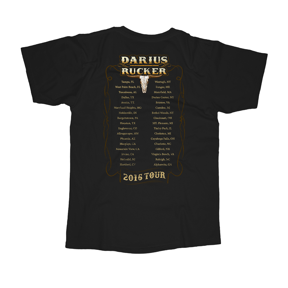 2016 good for a good time saloon doors black tour tee back with cities Darius Rucker