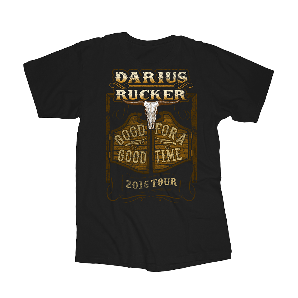 2016 good for a good time saloon doors black tour tee front Darius Rucker