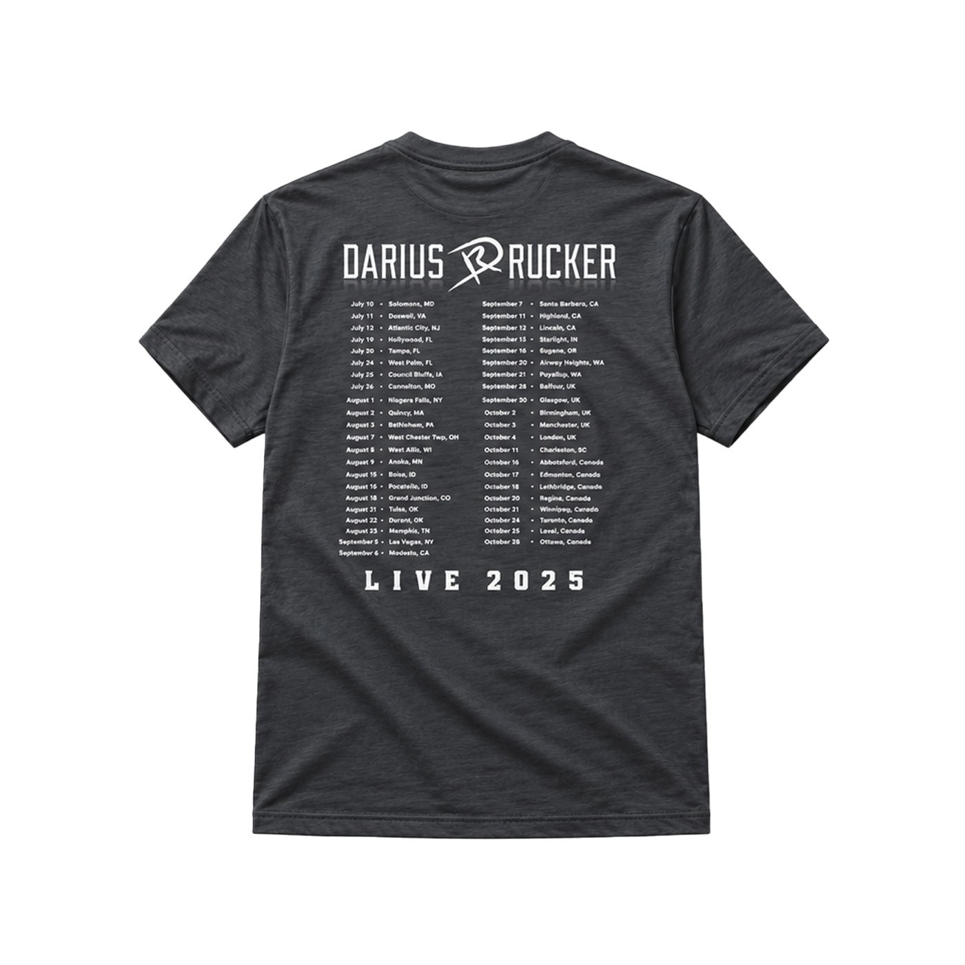 2025 Live Tour Tee Back
