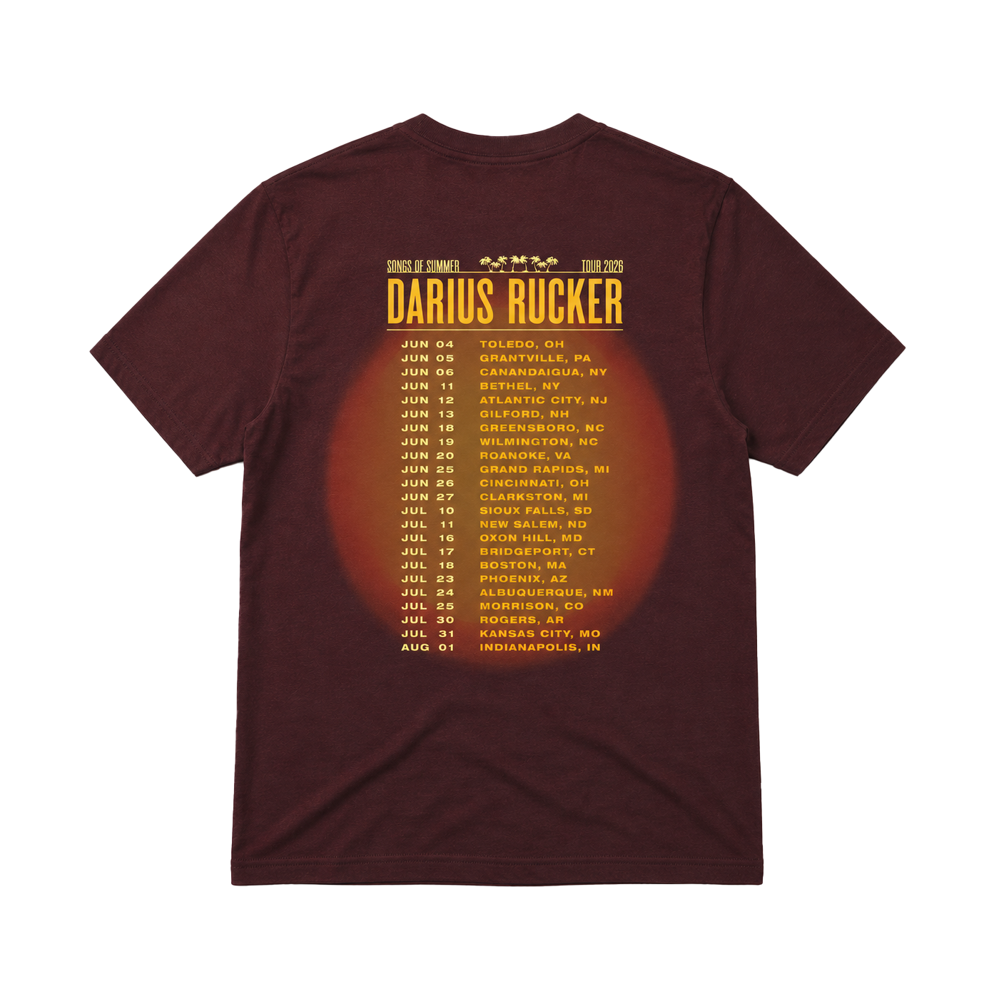 Songs of Summer Tour Tee Back