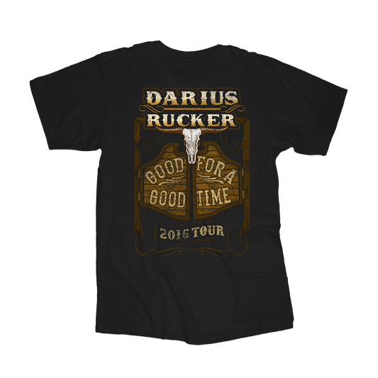 2016 good for a good time saloon doors black tour tee front Darius Rucker