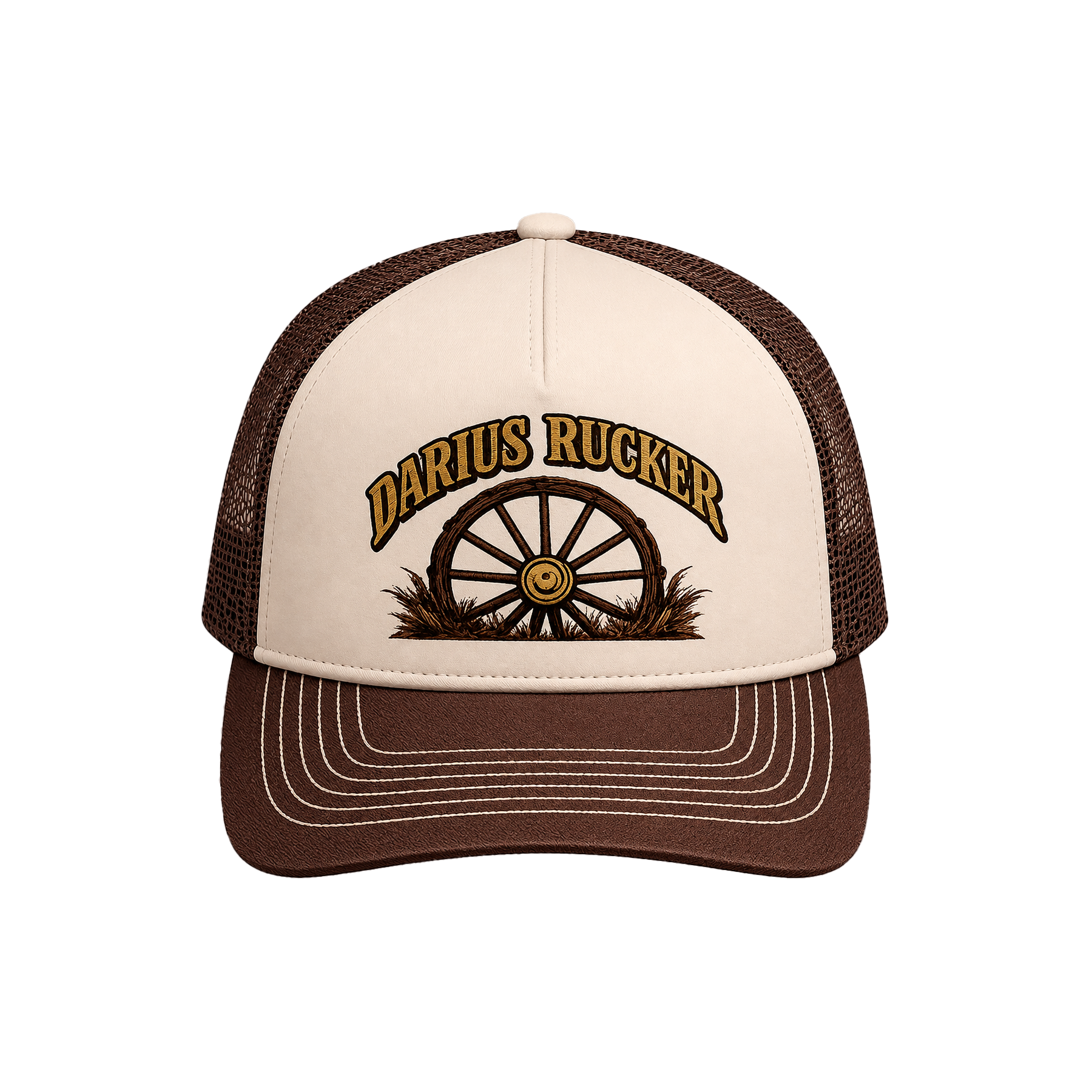 Brown Wheel Trucker Hat